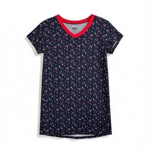 4/$20 FILA Sleepwear Star Print V-Neck Nightshirt Women’s Small NWOT